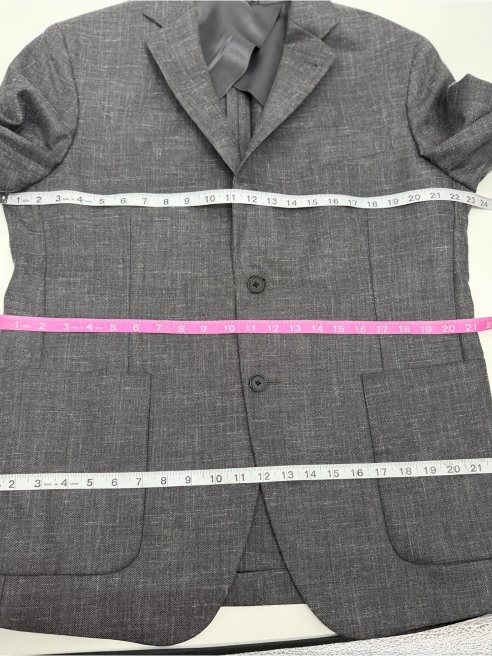 Nordstrom Men's Shop Gray Wool Silk Linen Blazer Sport Coat 44R
